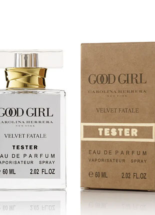 Тестер gold 60 мл.carolina herrera good girl velvet fatale/ кароліна херера вельвет фаталь/