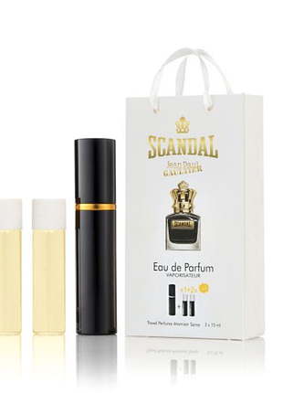 Парфюм набор 3/15 мл для мужчин jean paul gaultier scandal pour homme (жан поль скандал) 45 мл