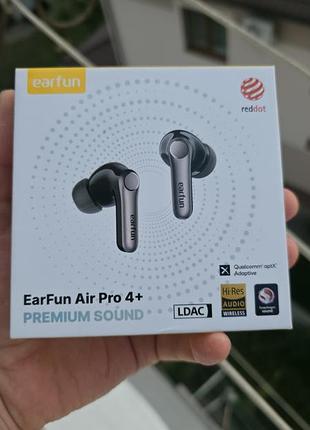 Наушники earfun air pro 4+ black: hi-res audio, aptx lossless, адаптивный anc 50дб, bluetooth 6.0, 54 ч автономности