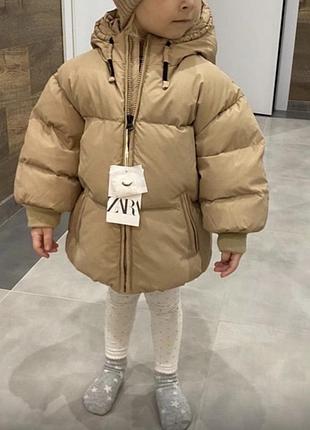 Зимовий пуховик на дівчинку,zara