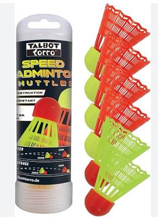 Воланы для скоростного бадминтона talbot torro speed badminton shuttle 6pack tube