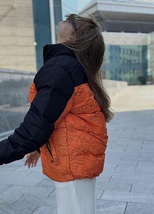 Пуховик the north face black/orange 3