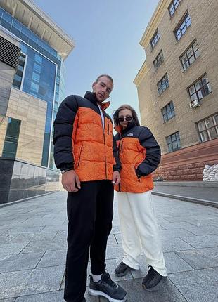 Пуховик the north face black/orange 2