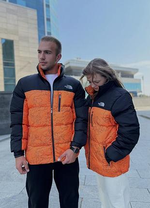 Пуховик the north face black/orange