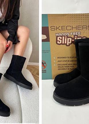 Женские зимние кожаные сапоги угги skechers keepsakes 41 размер