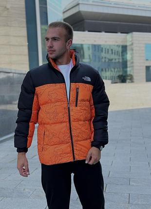 Пуховик the north face black/orange 6