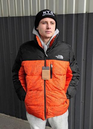 Пуховик the north face black/orange 2