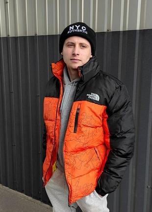 Пуховик the north face black/orange 3