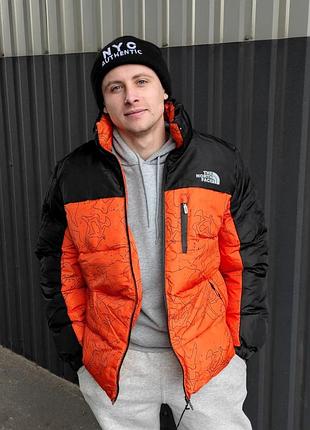 Пуховик the north face black/orange