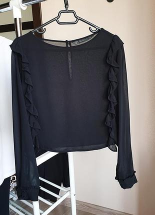 Чорна прозора блуза zara