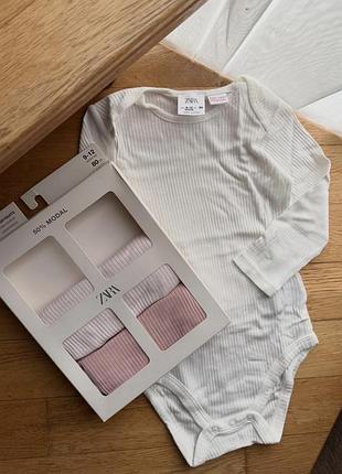 Боді в рубчик на довгий рукав zara