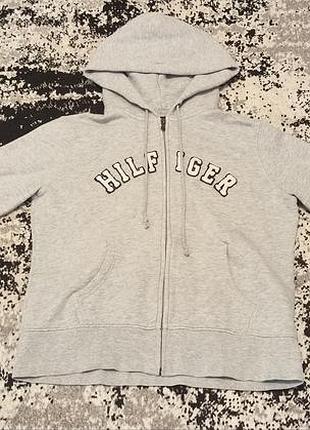 Худі жіноче tommy hilfiger сіре з білим написом