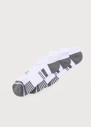 Шкарпетки calvin klein чоловічі білі з сірим, 3 пари