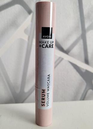 Туш для вій avon make up + care serum volume mascara. новинка!