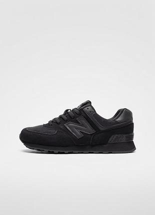 New balance 574 black reflection жіночі нью беленс кросівки чорні