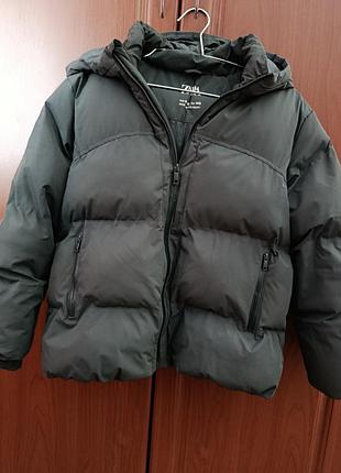 Куртка для хлопчика zara зимова хакі, ріст 140 см