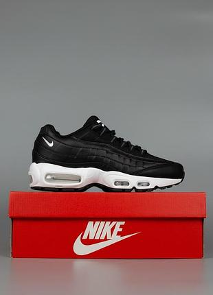 Кросівки nike air max 95 black white чоловічі найк аір макс чорні