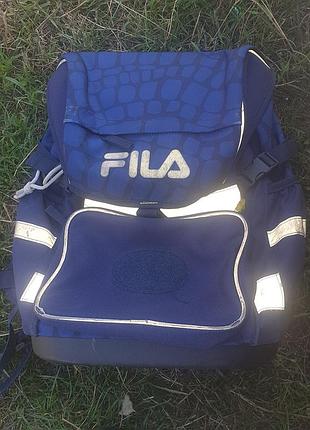 Рюкзак для хлопчиків fila синій шкільний зі світловідбивачами