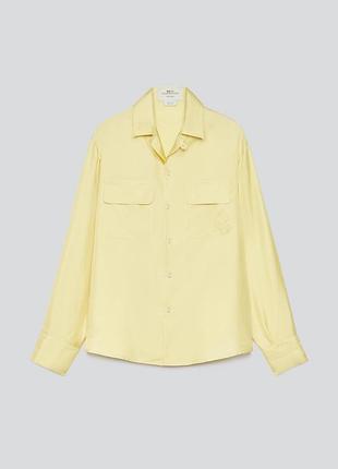 Струмуюча сорочка жіноча жовта zara new