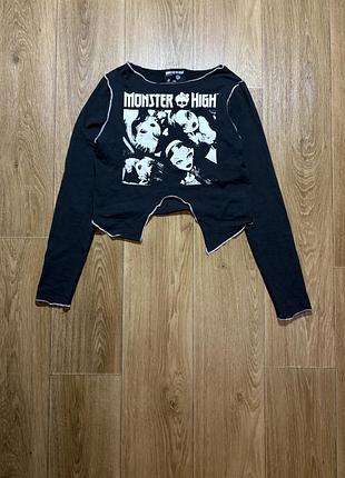 Укорочений лонгслів bershka x monster high розмір s кофта