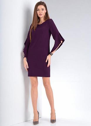 Эффектное нарядное вечернее платье, vilena fashion , р. 42-44, баклажан