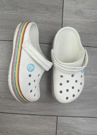 Шльопанці для дівчинки crocs білі, розмір c11 3