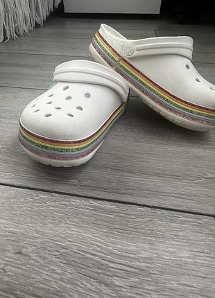 Шльопанці для дівчинки crocs білі, розмір c11 4