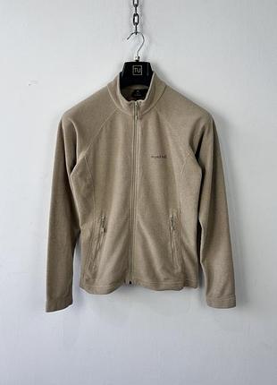 Флісова кофта жіноча montbell chameece l micro fleece full zip jacket beige hiking outdoor gorpcore