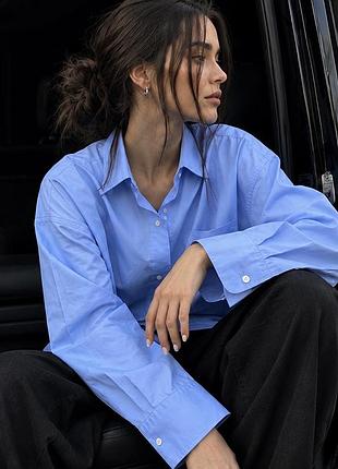 Жіноча сорочка h&m oversize василькового кольору