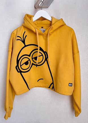 Світшот minions the sould store жовтий утеплений на флісі xl