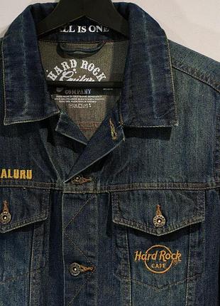 Джинсовая куртка байкерская джинсовка hard rock cafe 2