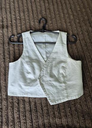 Жіноча жилетка zara xs світло-сіра