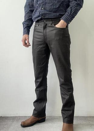 Шкіряні чоловічі штани vintage ross & cole genuine leather pants mens biker motorcycle trousers 52