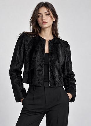 Куртка піджак blacky dress womens black textured velvet jacket size s pony effect gothic