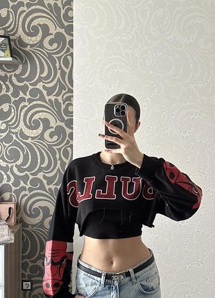 Жіноче худі bershka чорне з принтом