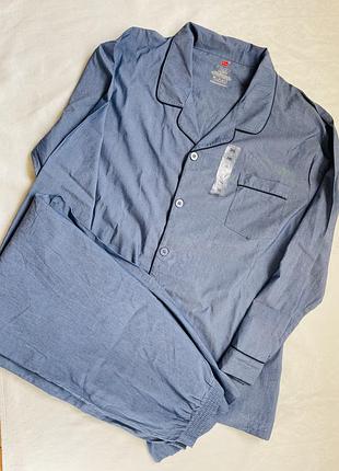 Піжама чоловіча hanes нова, блакитна, розмір 2xl (54-56) батал