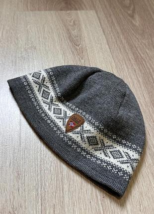 Чоловіча шапка з вовни меріноса dale of norway мужская шапка с шерстью мериноса