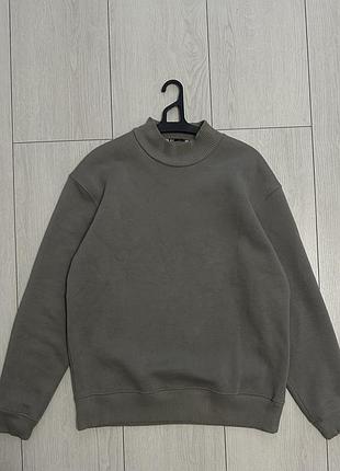 Світшот чоловічий zara сіро-оливковий з високим горлом розмір m