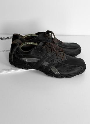 Кросівки skechers relaxed step  mens  brown leather shoes casual sneakers sn 63385
