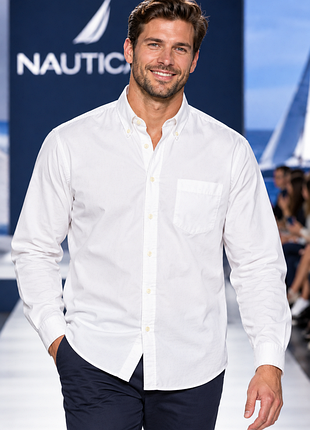 Сорочка чоловіча nautica біла 2xl бавовна