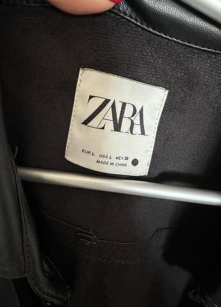 Сорочка жіноча zara чорна шкіряна