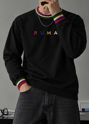 Чоловіча демісезонна повсякденна кофта світшот puma rainbow premium 🍂