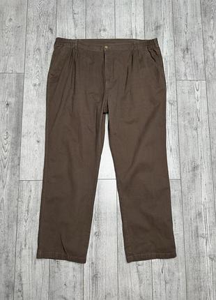 Чоловічі штани cotton traders коричневі xxl- 3xl (100% бавовна)