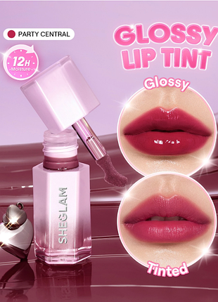 Глянцевый тинт для губ sheglam glazed &amp; locked glossy lip tint - 418 party central (6302-418)