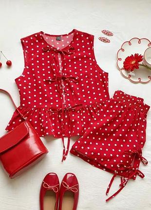 Костюм комплект в горох shein