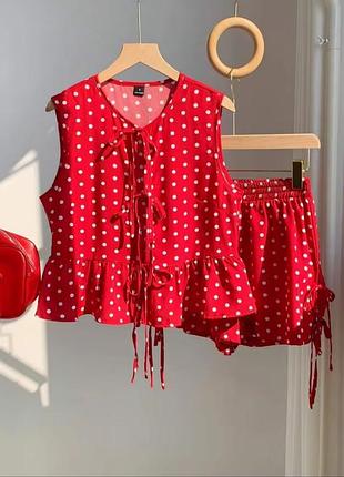 Костюм комплект в горох shein 2
