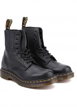 Кожаные осенние берцы dr. martens, натуральные женские ботинки dr. martens на 23,5-24 см