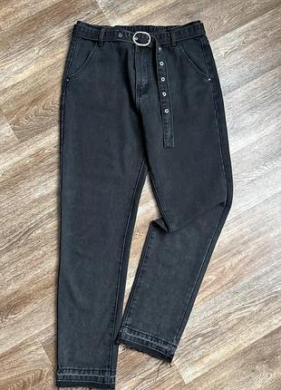 Джинси жіночі мом чорні з високою посадкою fashion jeans