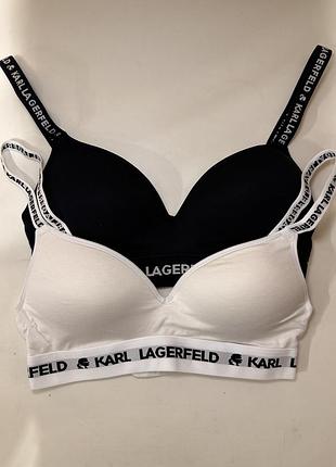 Бюстгальтер-топ жіночий karl lagerfeld s чорний/білий