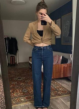 Жіночі джинси mango wide leg синього кольору